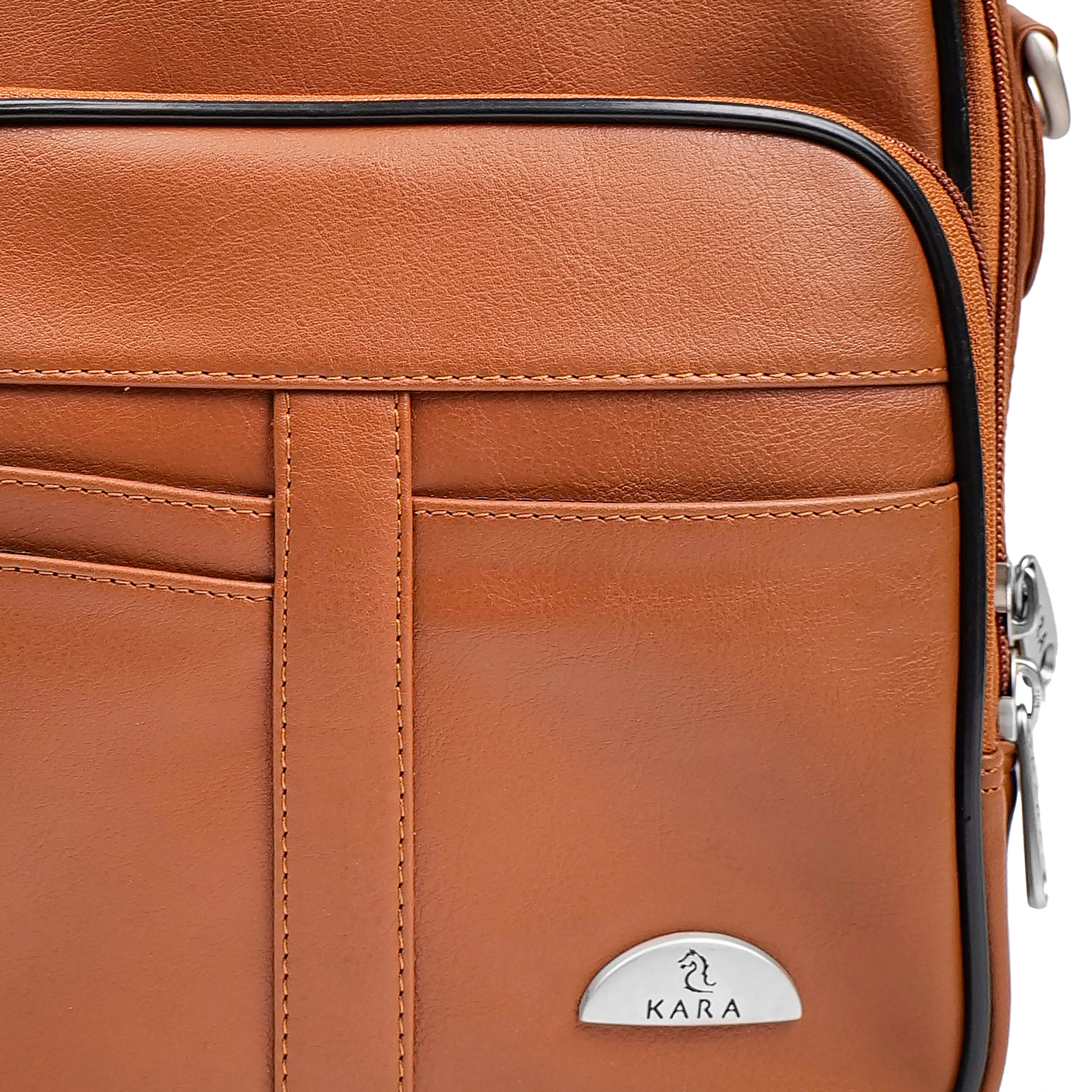 440  Kara Brown Unisex Faux Leather Messenger Bag For Men And Women