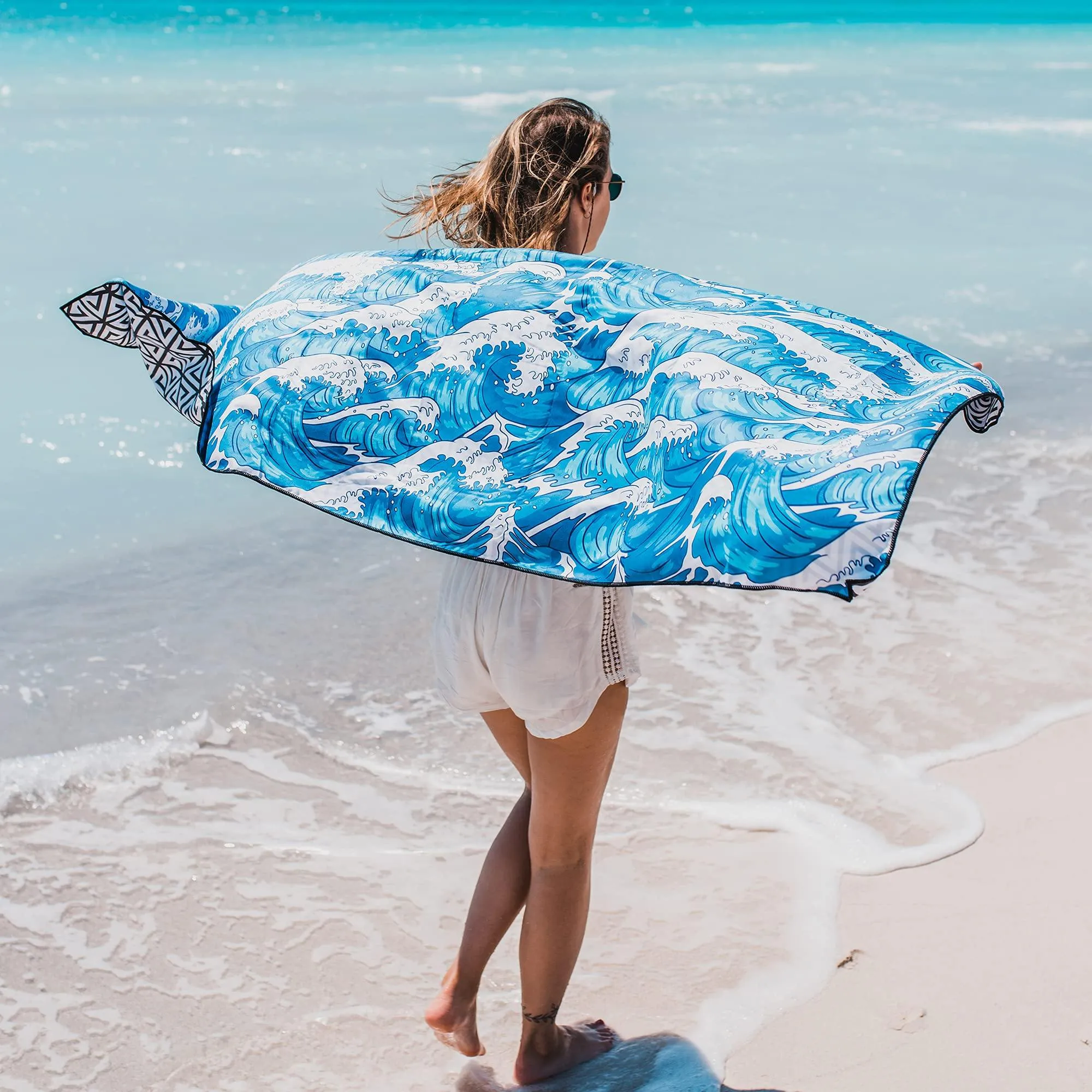 4Monster Sand- Free Beach Towel Single Sea B