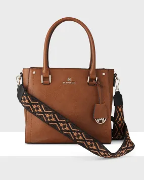 Angie Medium 3 Compartment Satchel Bag   Aztec Bag Strap