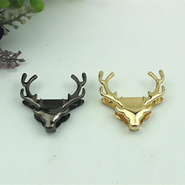 Antler Purse Label 1/10pcs Bag Hardware Charm Gold Gunmetal Handmade Purse Handbag Making Metal Decoration 42mm 1 5/8" Wholesale Supplies