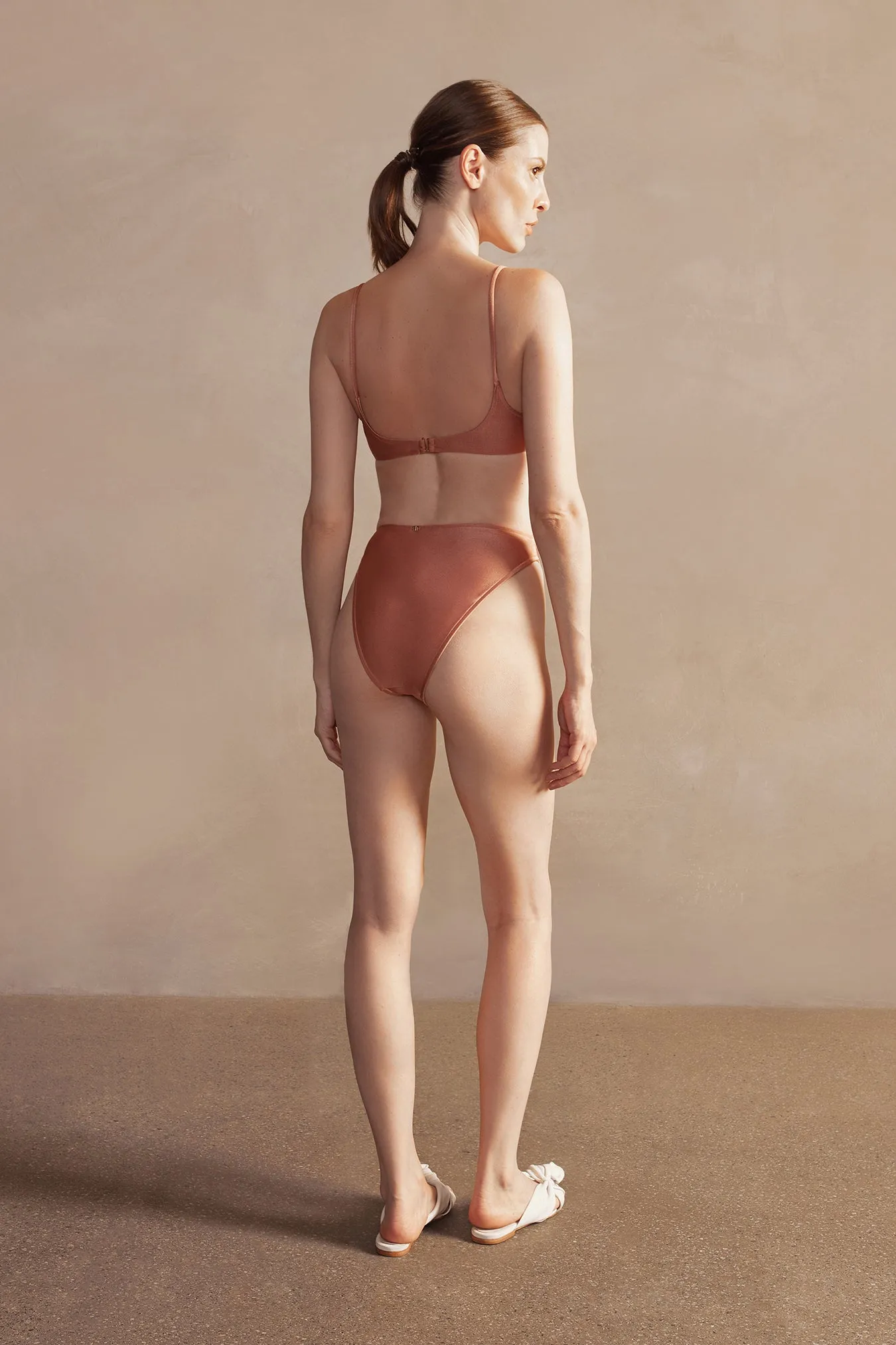 Arisaema Solid High-Leg Straps Bikini