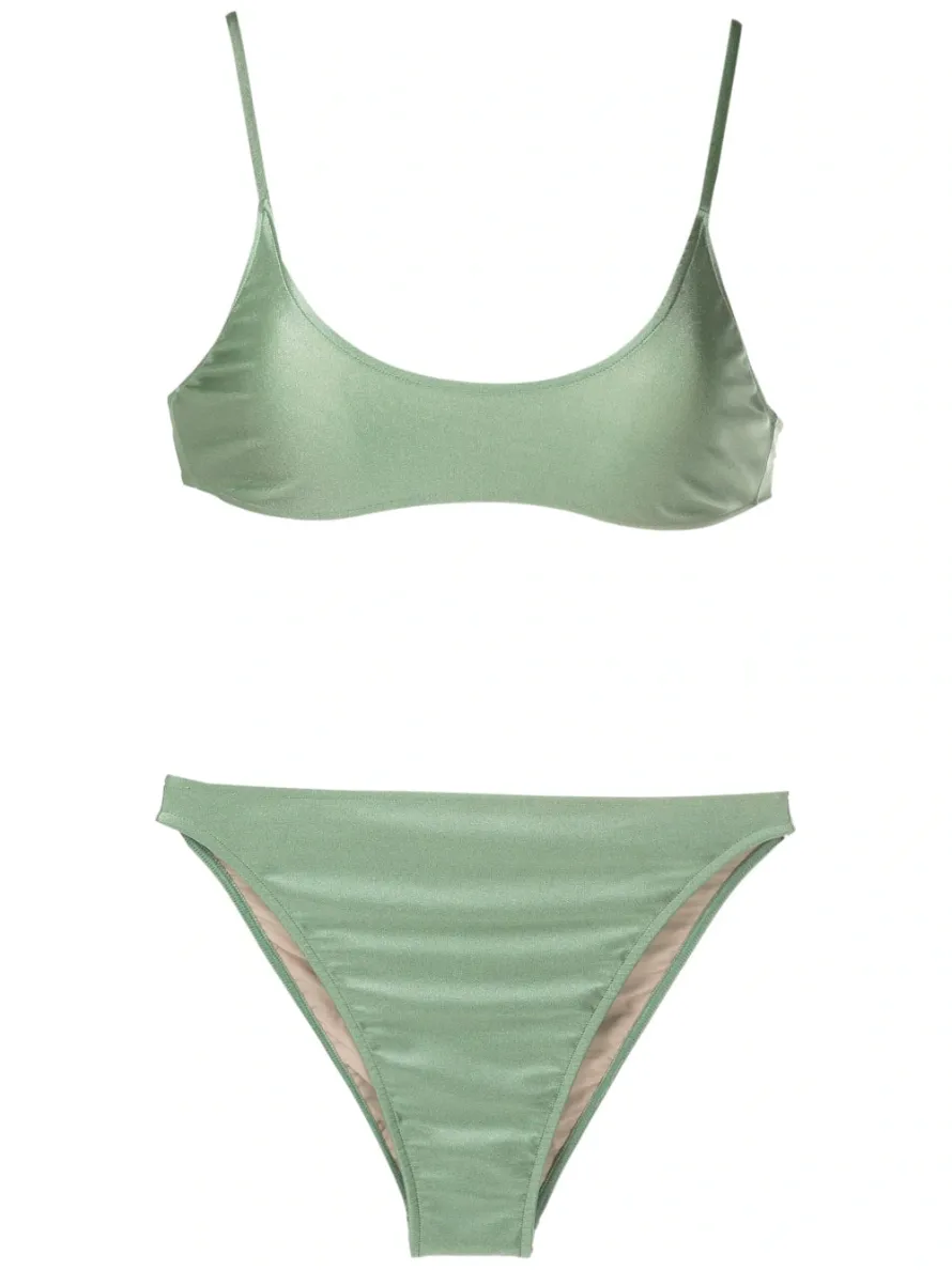 Arisaema Solid High-Leg Straps Bikini