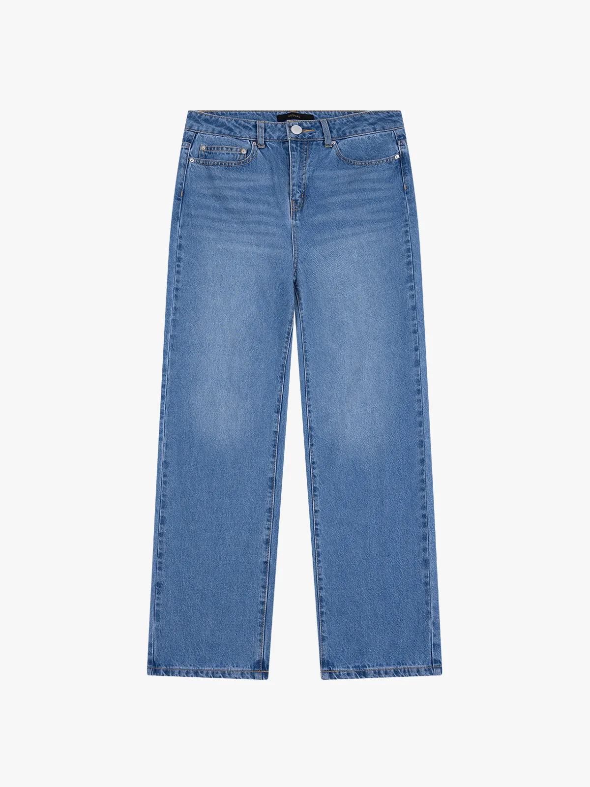 ASOBIO Mid-Low Rise Straight-Leg Cropped Jeans
