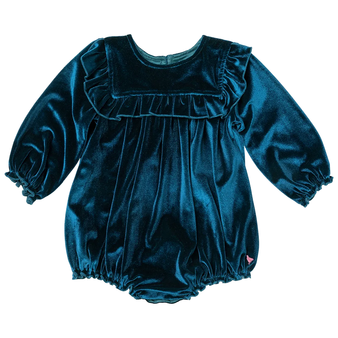 Baby Girls Velour Quinn Bubble - Midnight Blue