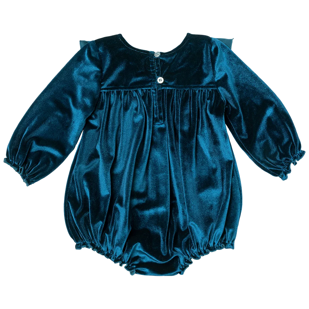 Baby Girls Velour Quinn Bubble - Midnight Blue