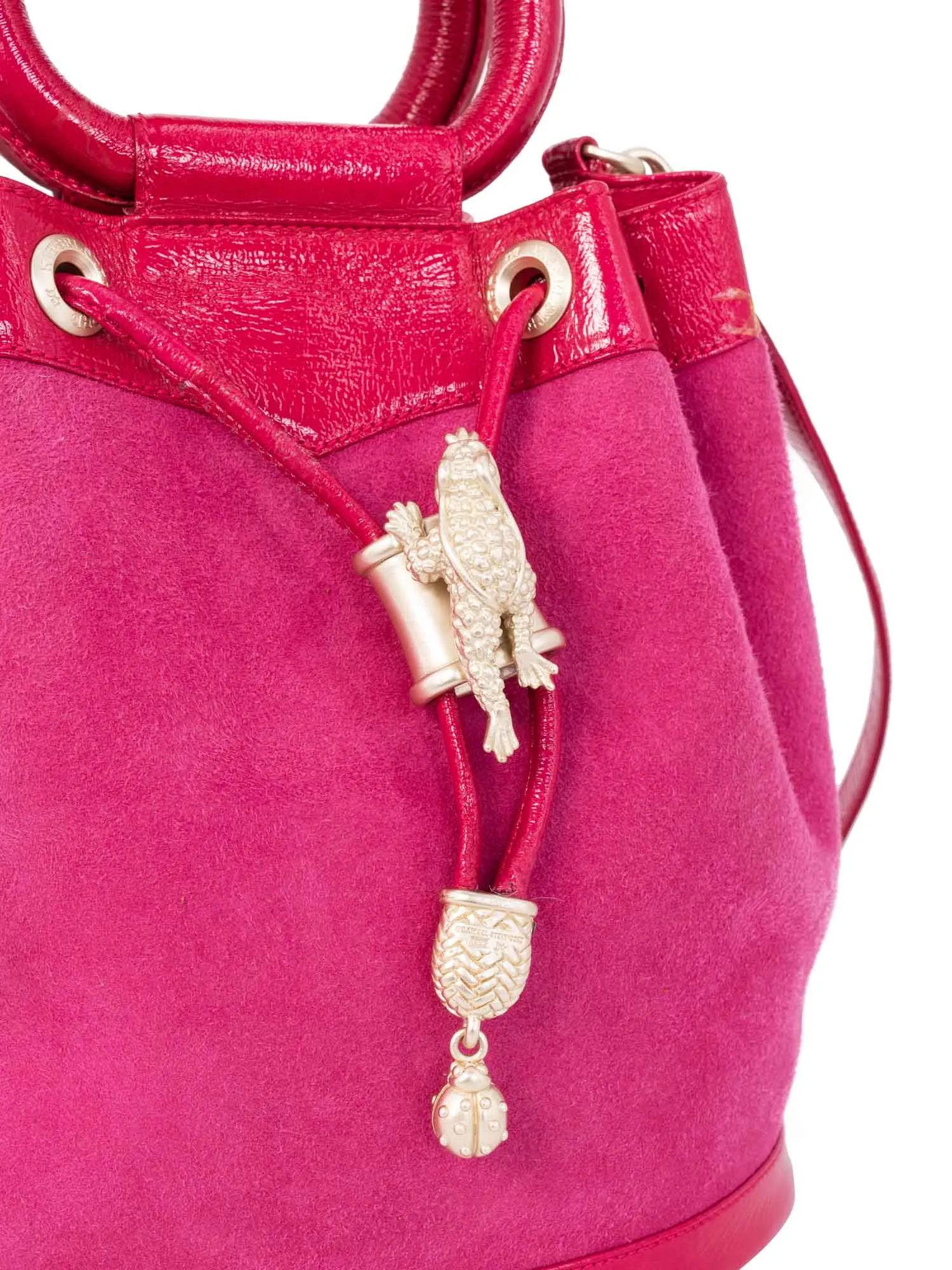 Barry Kieselstein-Cord Leather Frog Bucket Bag Pink