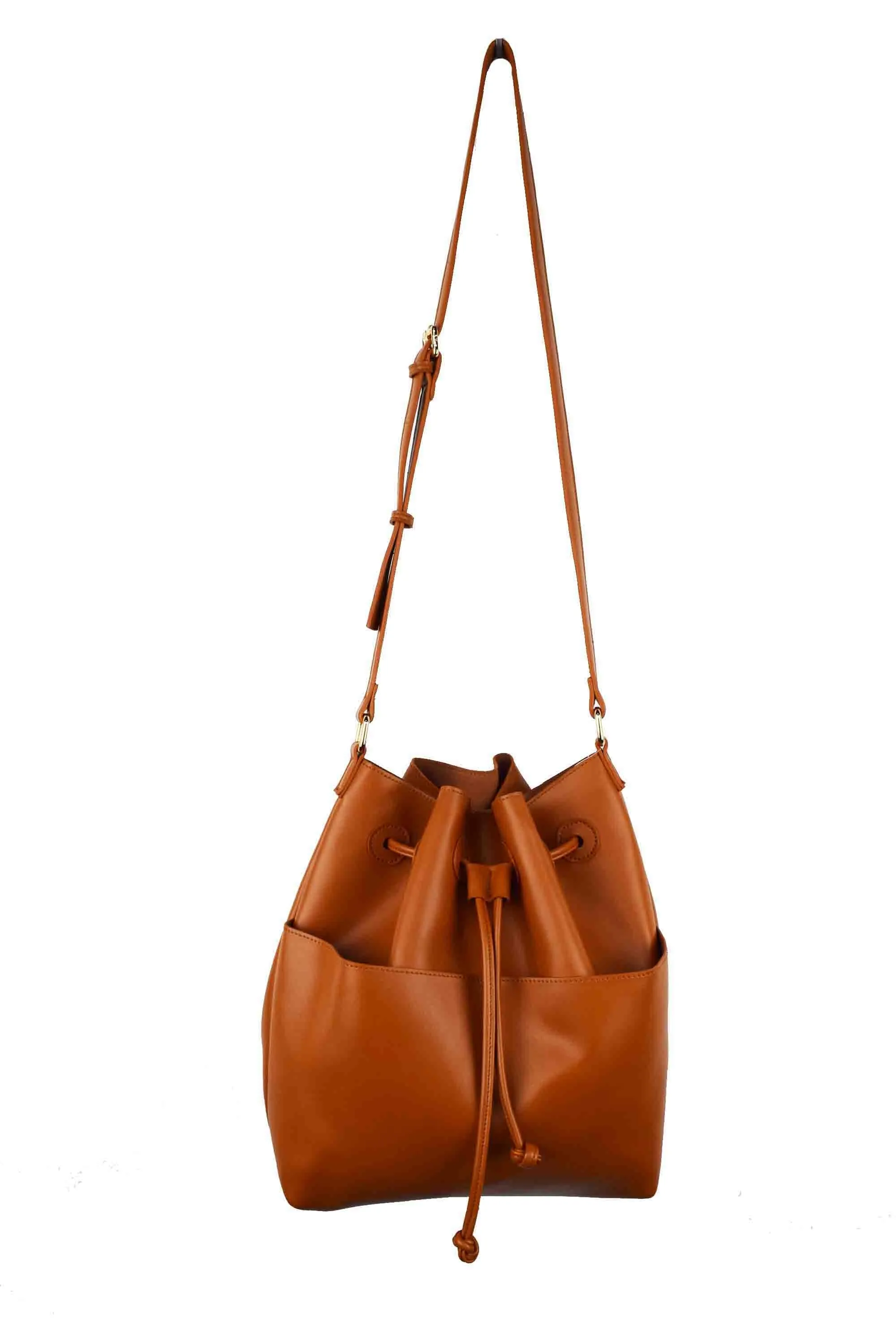BUCKET BAG W/ FRONT POCKETS