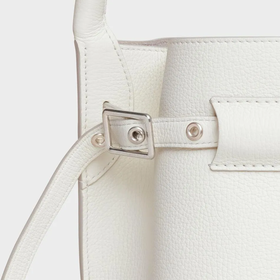 Celine Big Nano Bucket In Supple Grained Calfskin White
