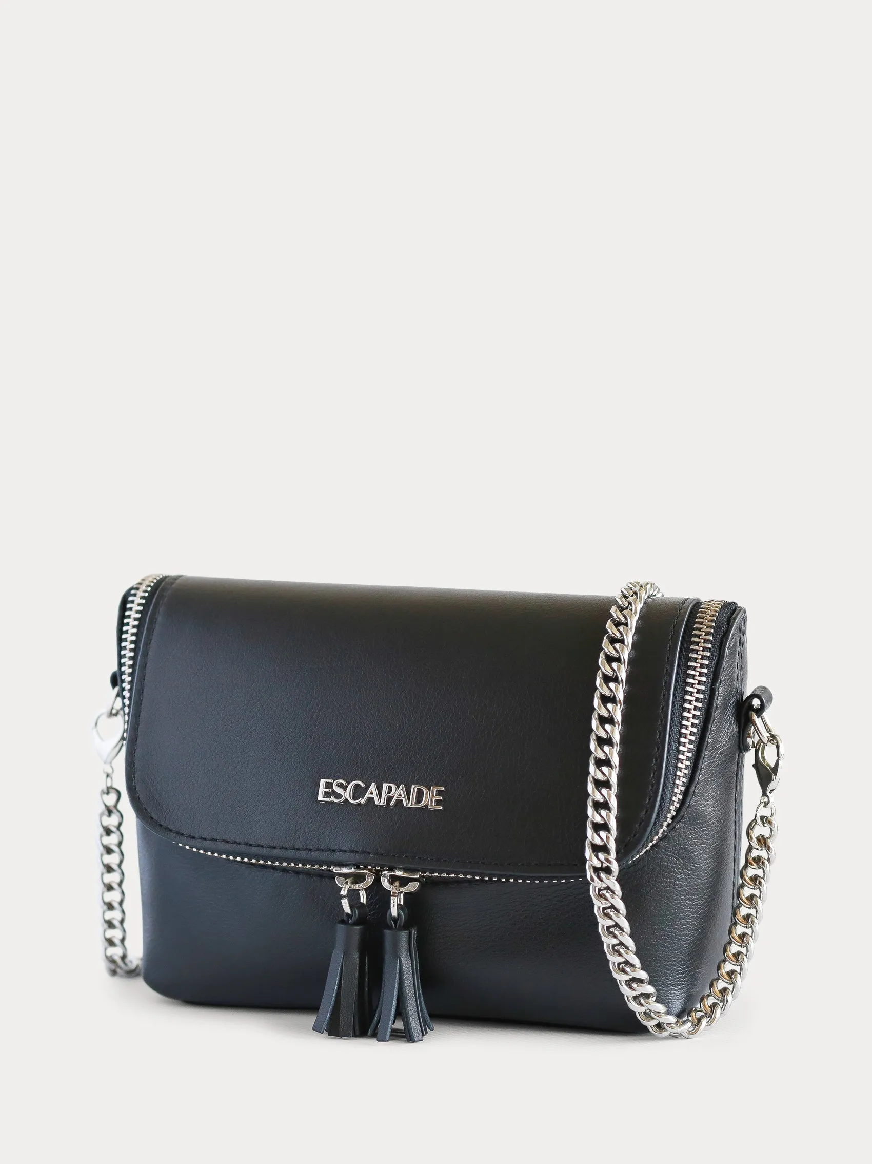 Chelsea. Black Leather Belt Bag