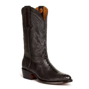 Collin Ostrich Leg Classic Western Boot - Black