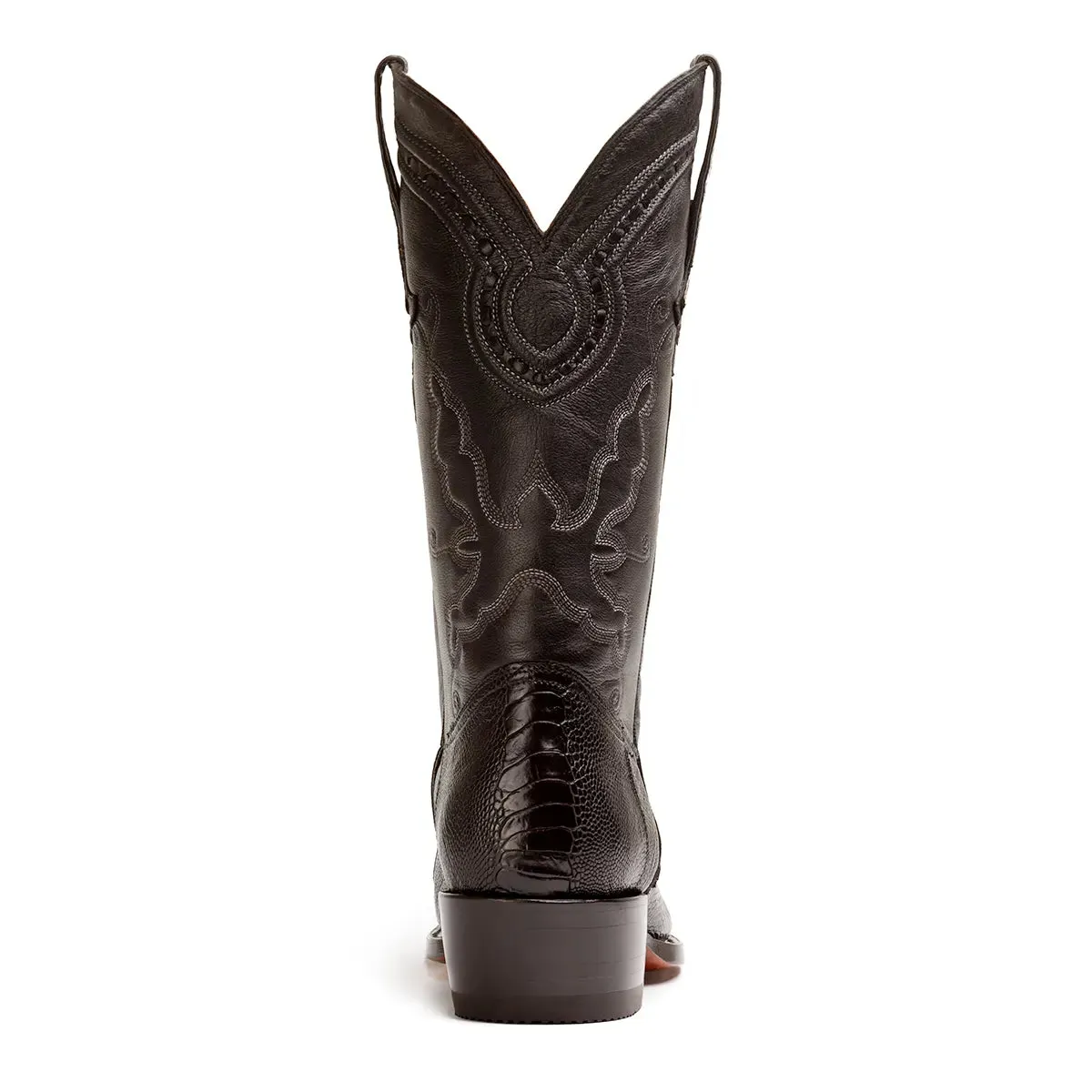 Collin Ostrich Leg Classic Western Boot - Black
