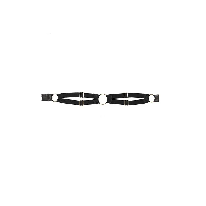 Come With Me Black Leg Garters O/S