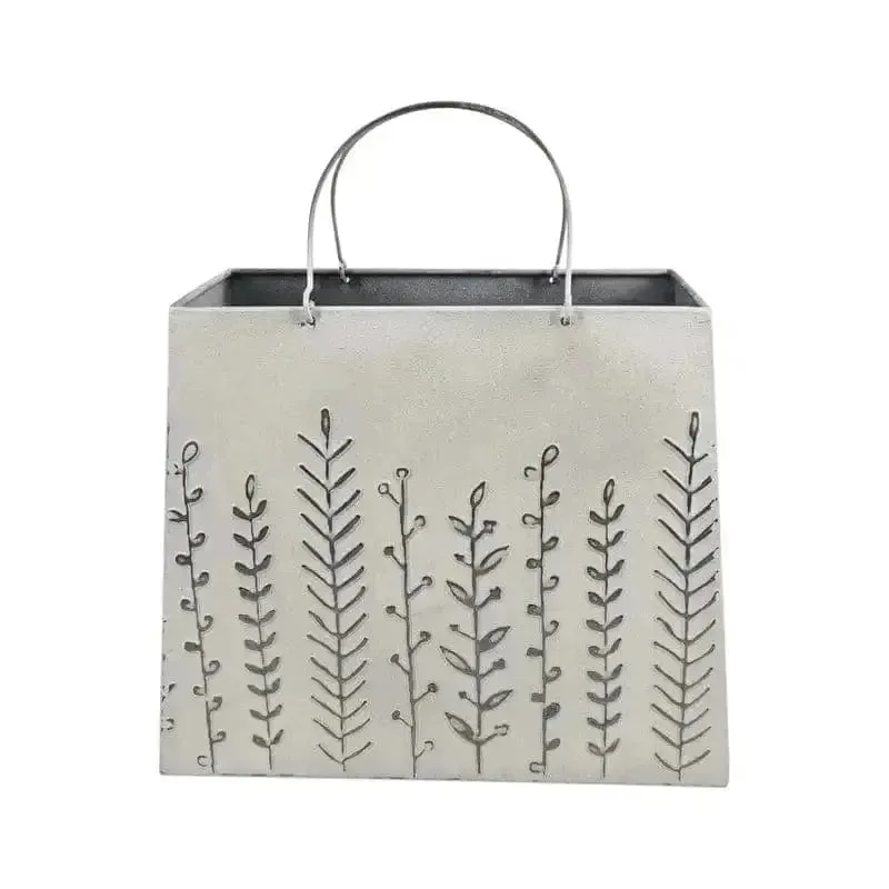 Distressed White Handbag Planter