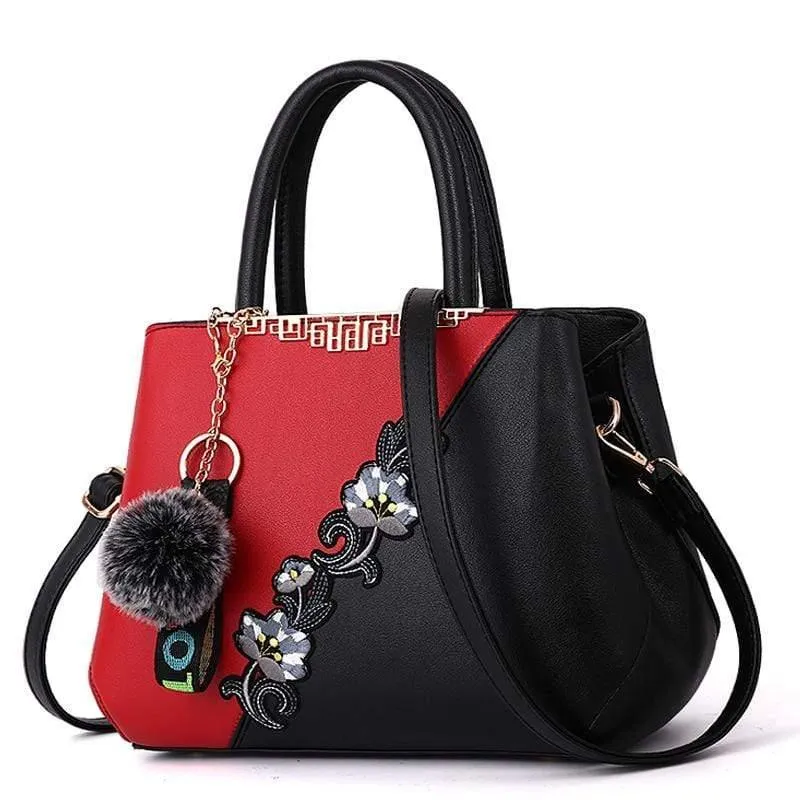 Embroidered Leather Messenger Bags For Women