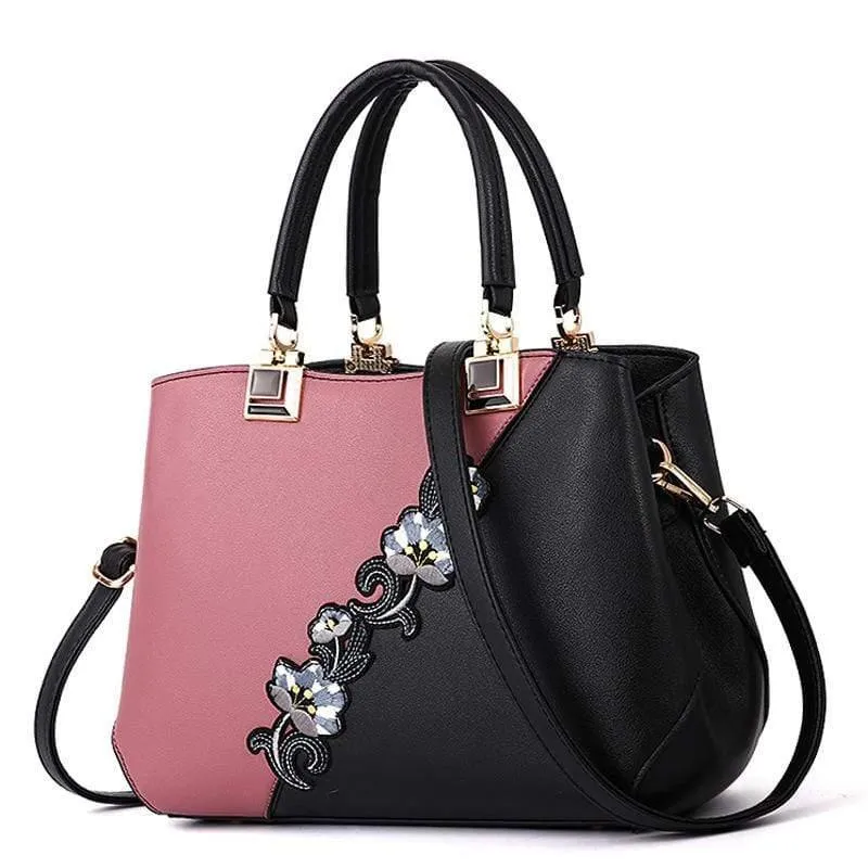 Embroidered Leather Messenger Bags For Women