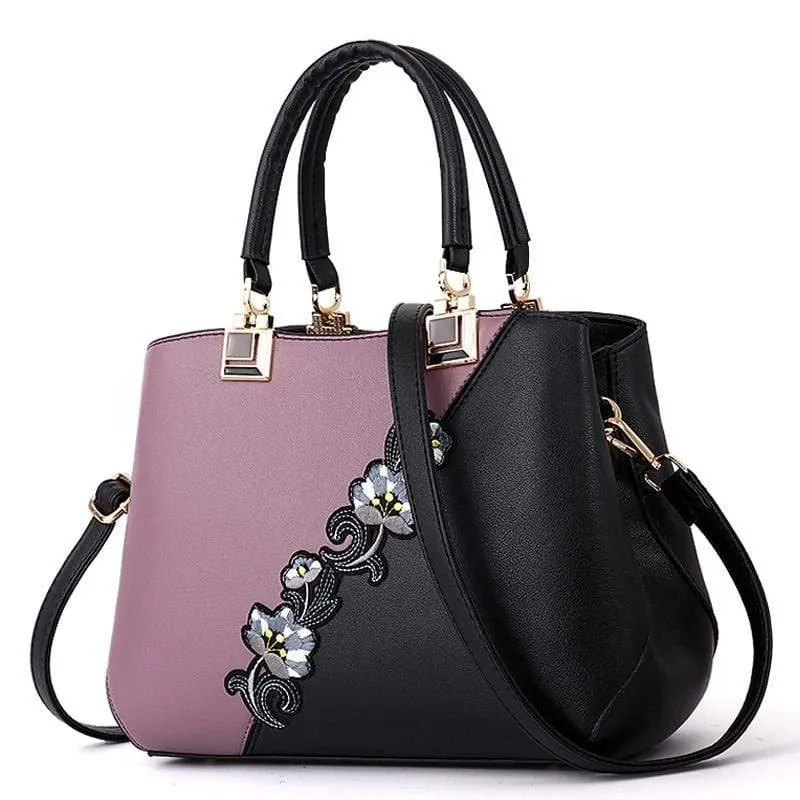 Embroidered Leather Messenger Bags For Women