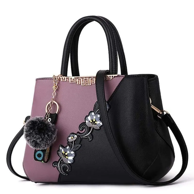 Embroidered Leather Messenger Bags For Women