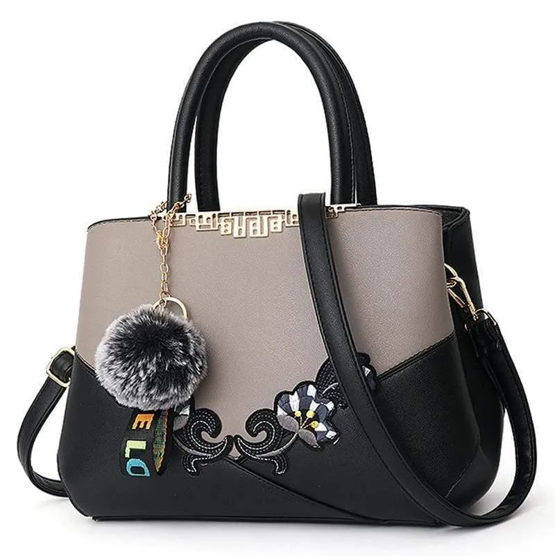 Embroidered Leather Messenger Bags For Women