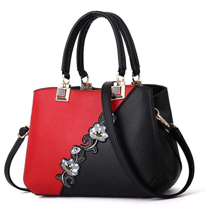Embroidered Leather Messenger Bags For Women