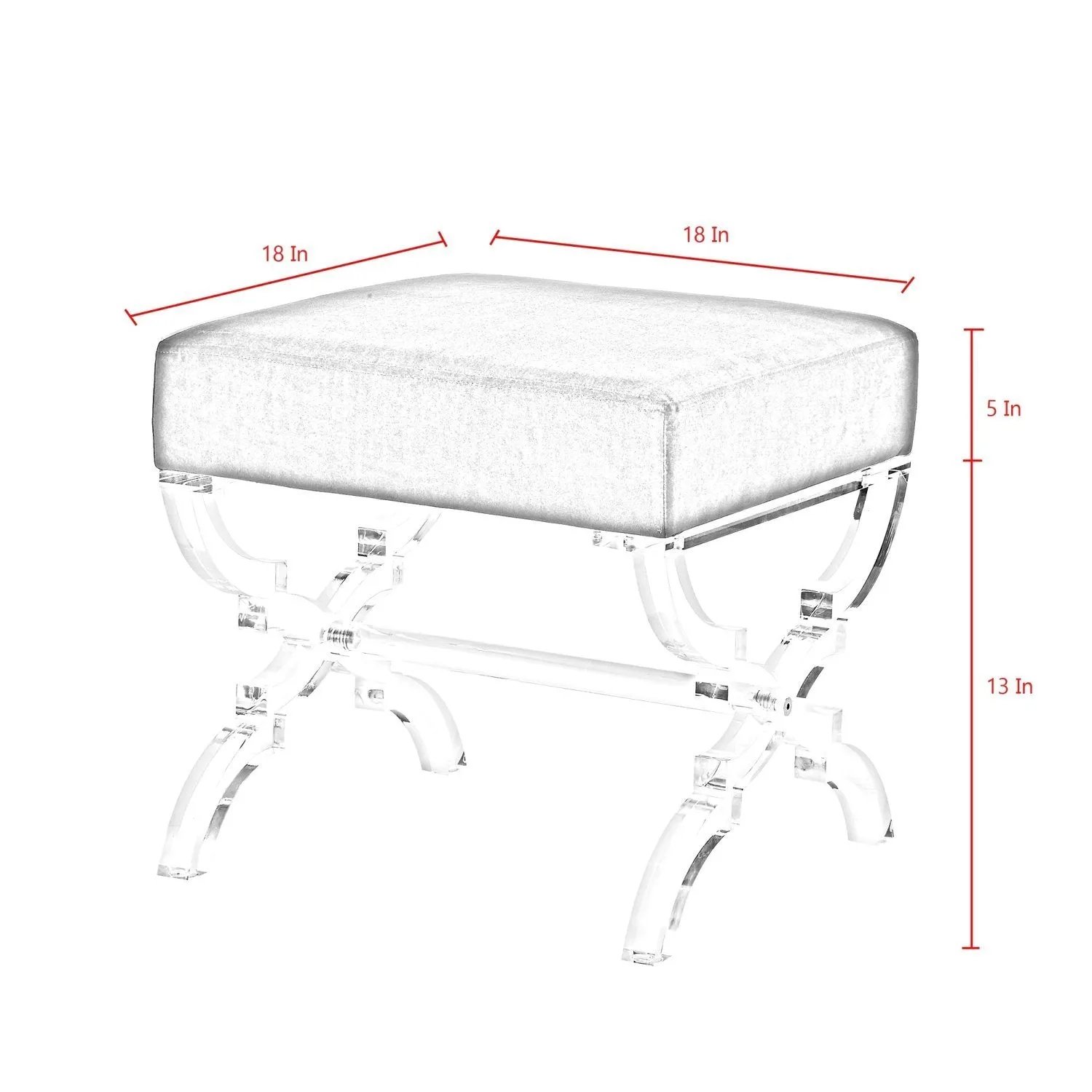 Giselle Faux Fur X-Leg Ottoman
