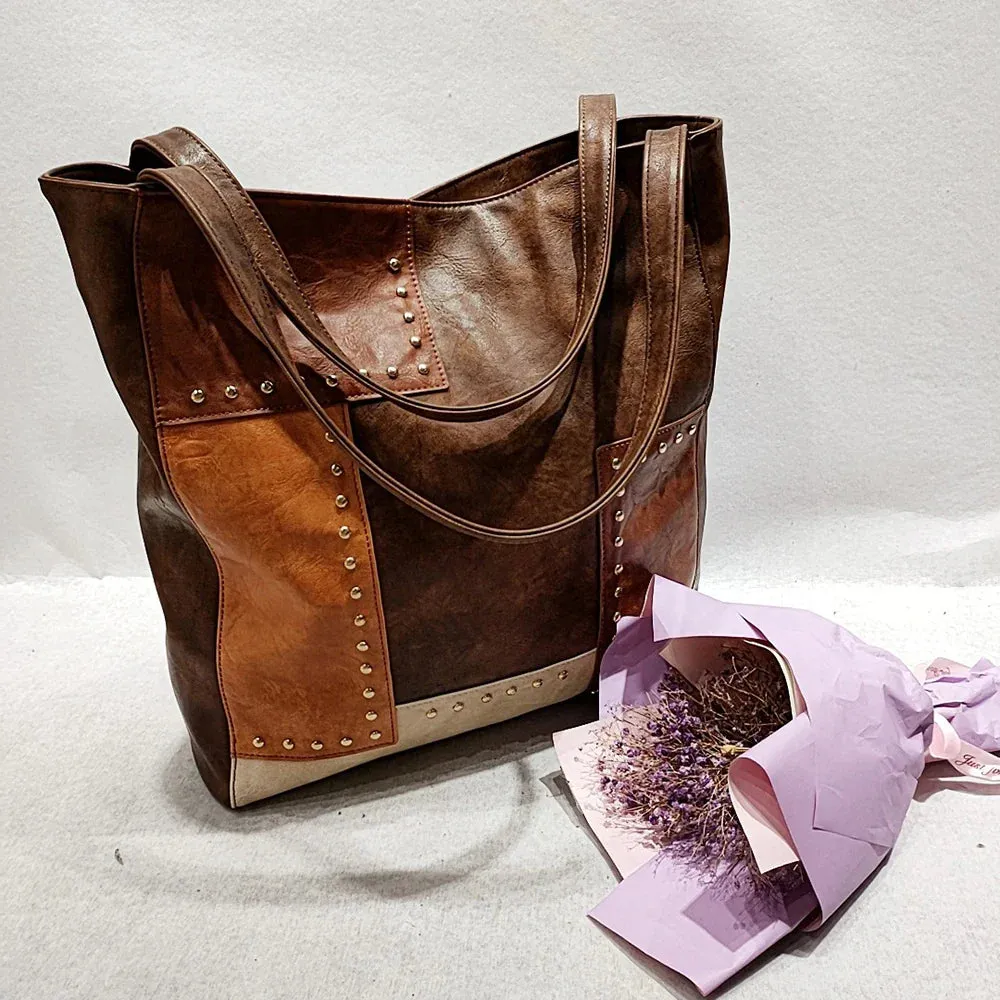 Helga™ vintage patchwork leather bag