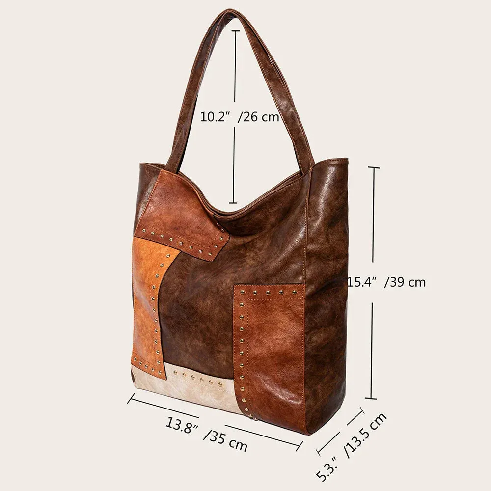 Helga™ vintage patchwork leather bag