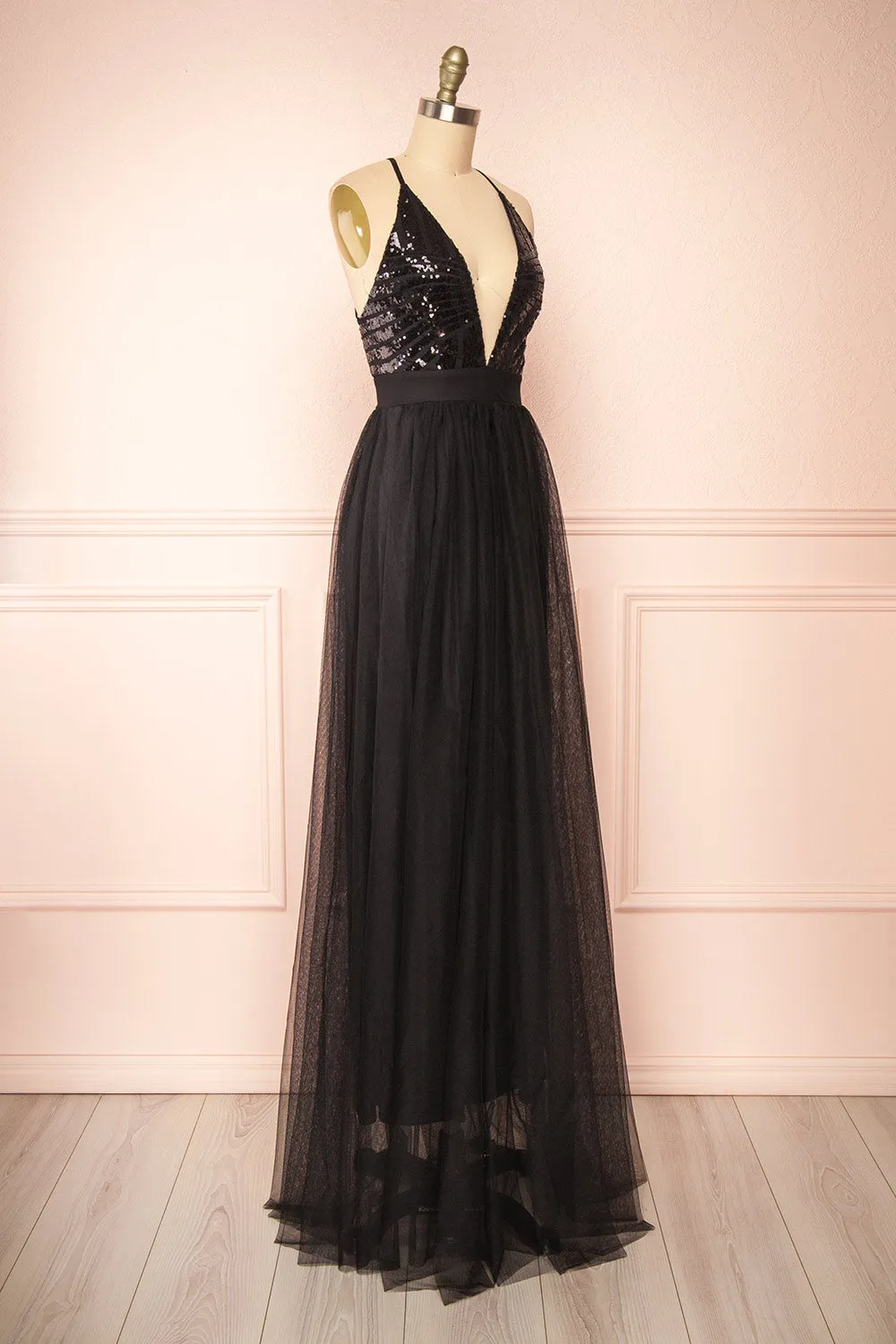 Kaia Black | Black Sequin Gown