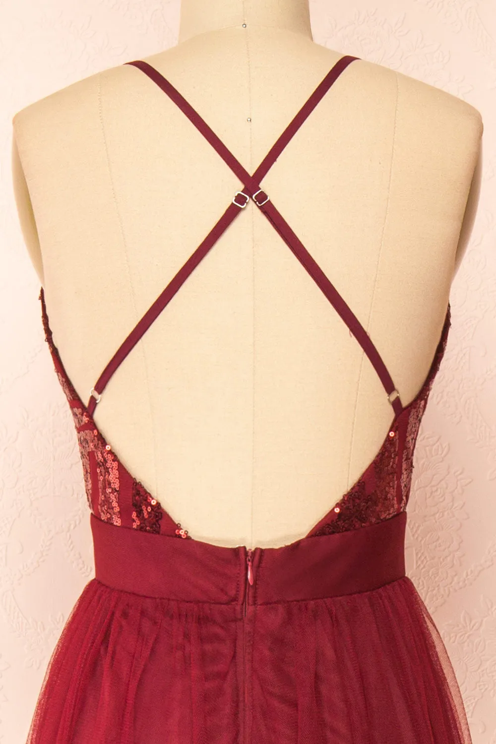 Kaia Burgundy | Sequin Gown