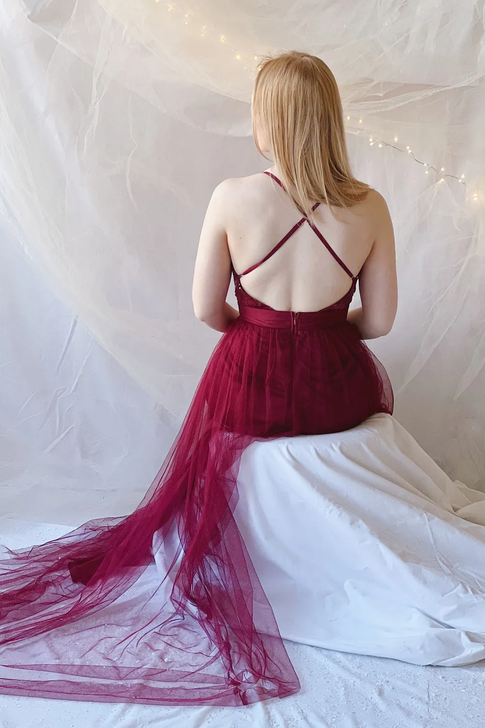 Kaia Burgundy | Sequin Gown