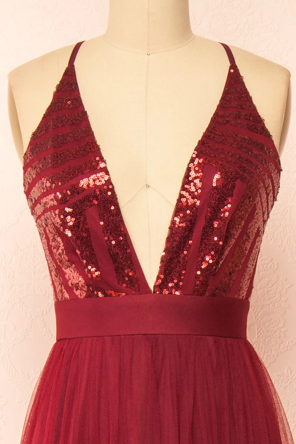 Kaia Burgundy | Sequin Gown
