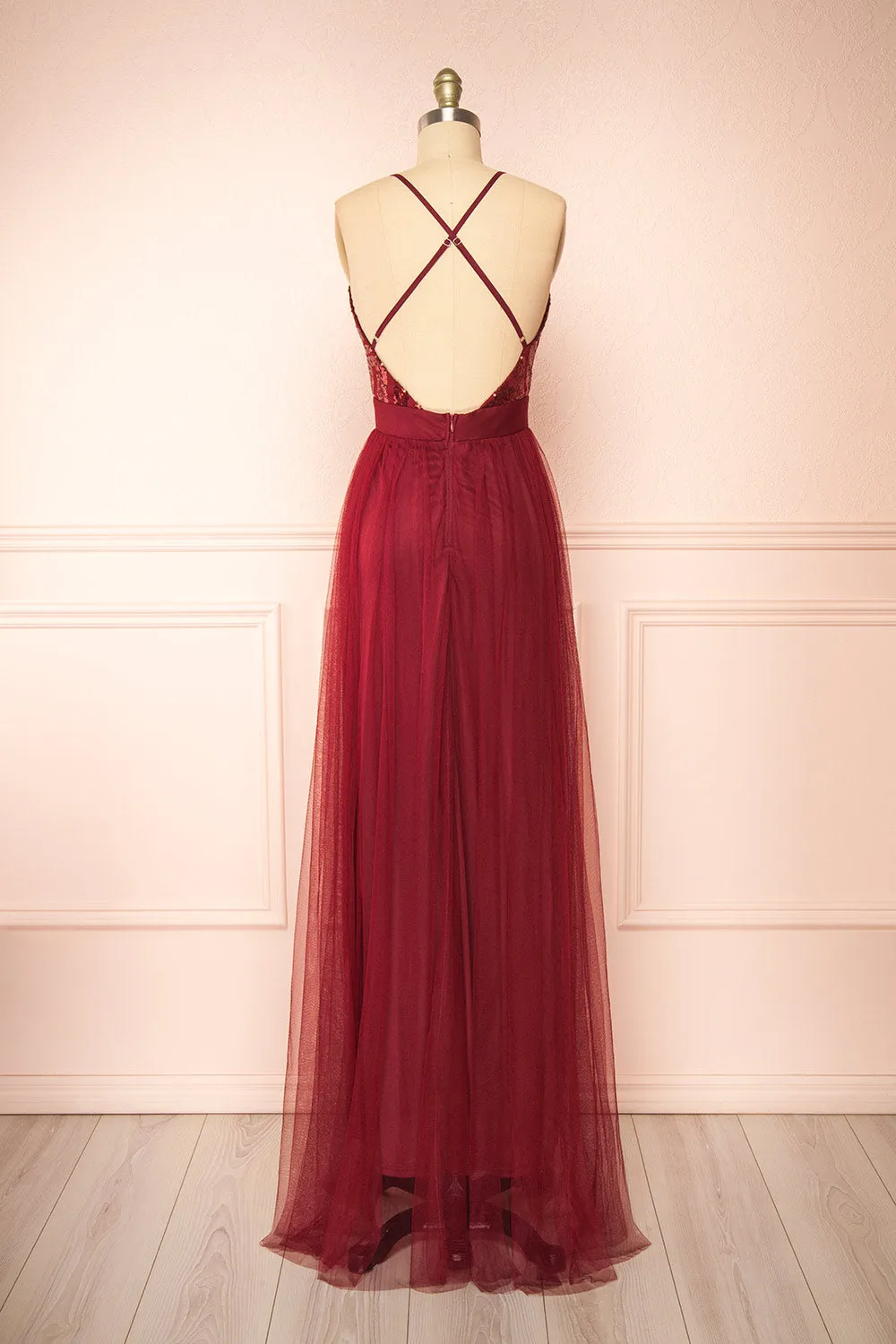 Kaia Burgundy | Sequin Gown