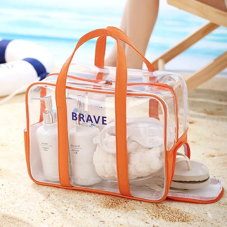 Large Capacity Sports Tote Swimming Bag Waterproof Toiletry And Makeup Organizer Bag(Black)