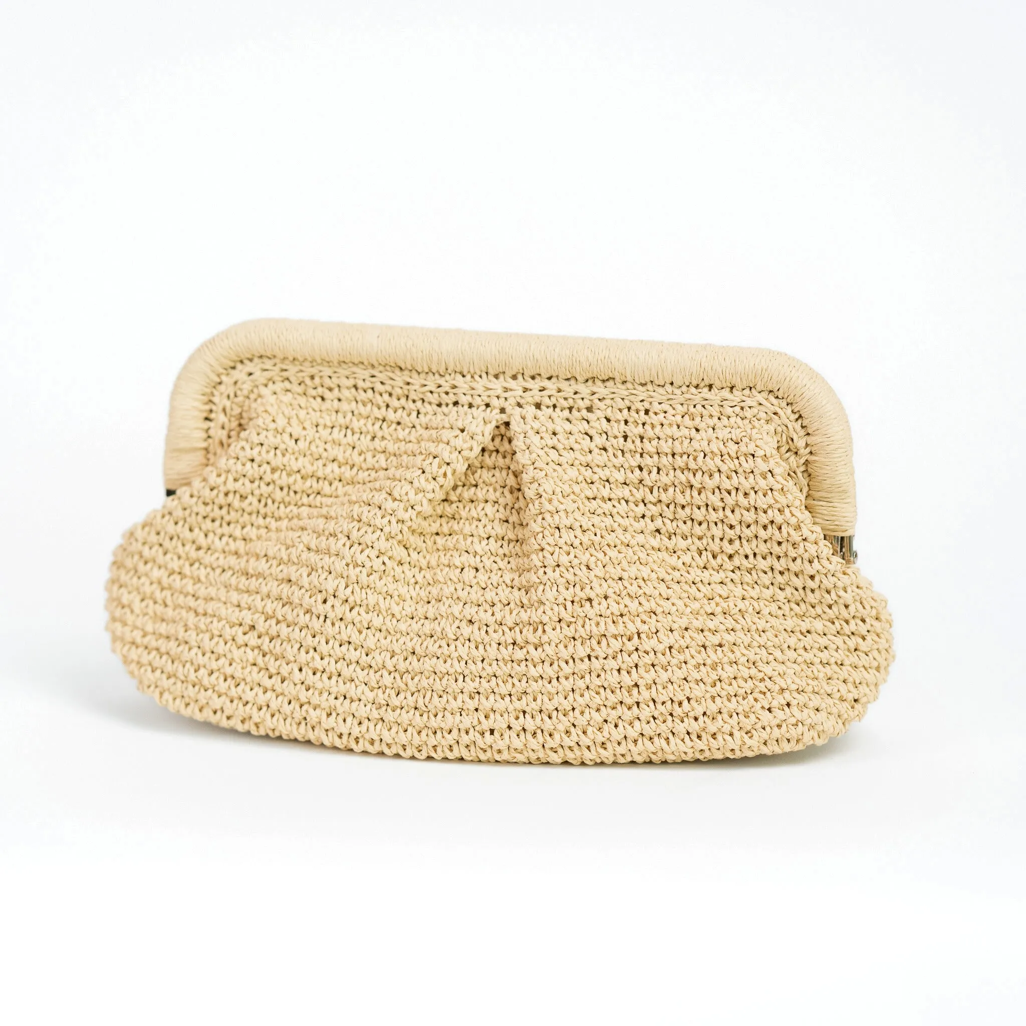 Large Raffia Clutch Bag