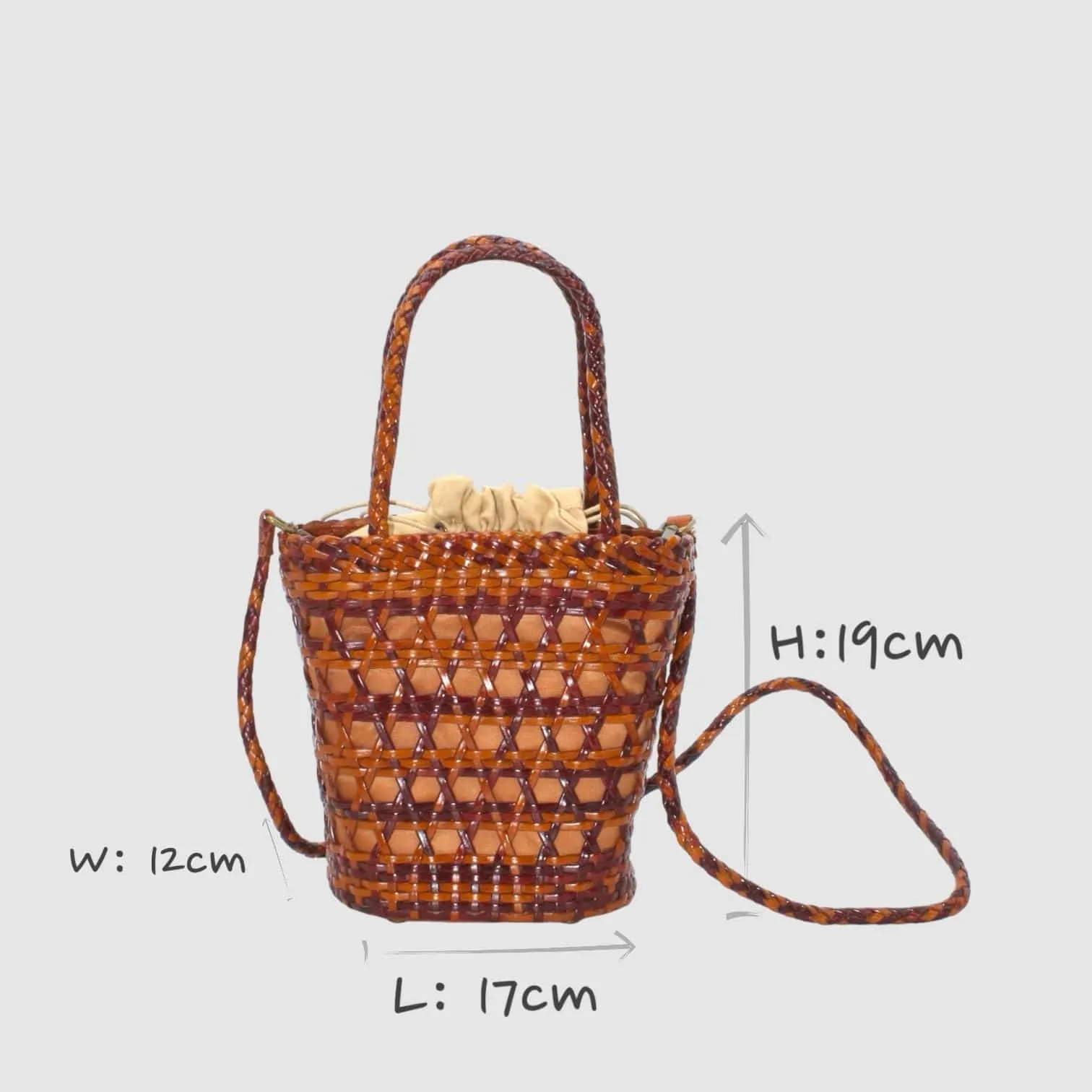 Luxurious Handcrafted Leather Basket Weaved Bag