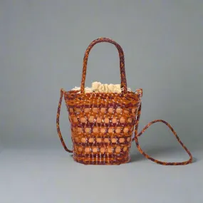 Luxurious Handcrafted Leather Basket Weaved Bag