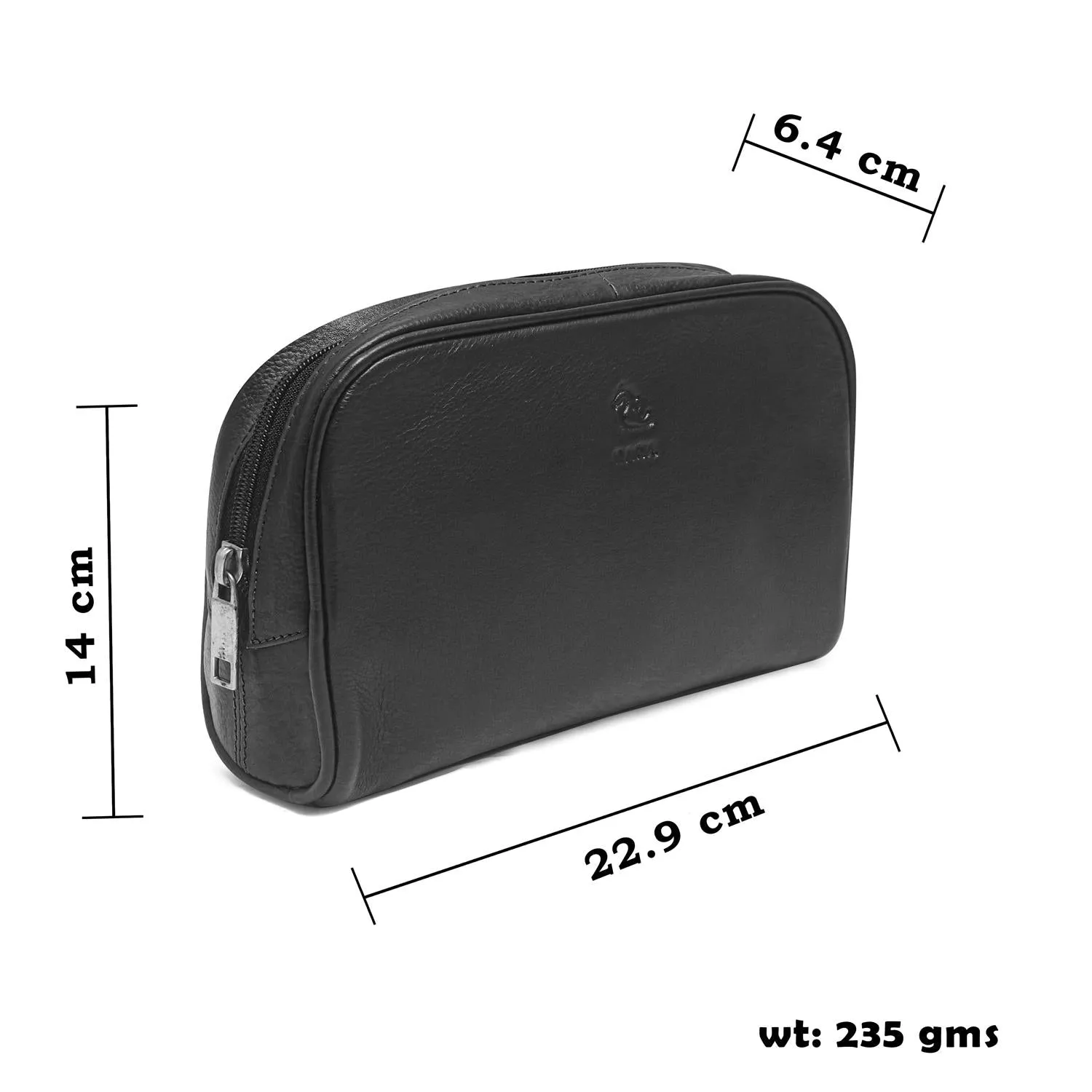 Malia Brown Leather Wash Bag for Men and Women