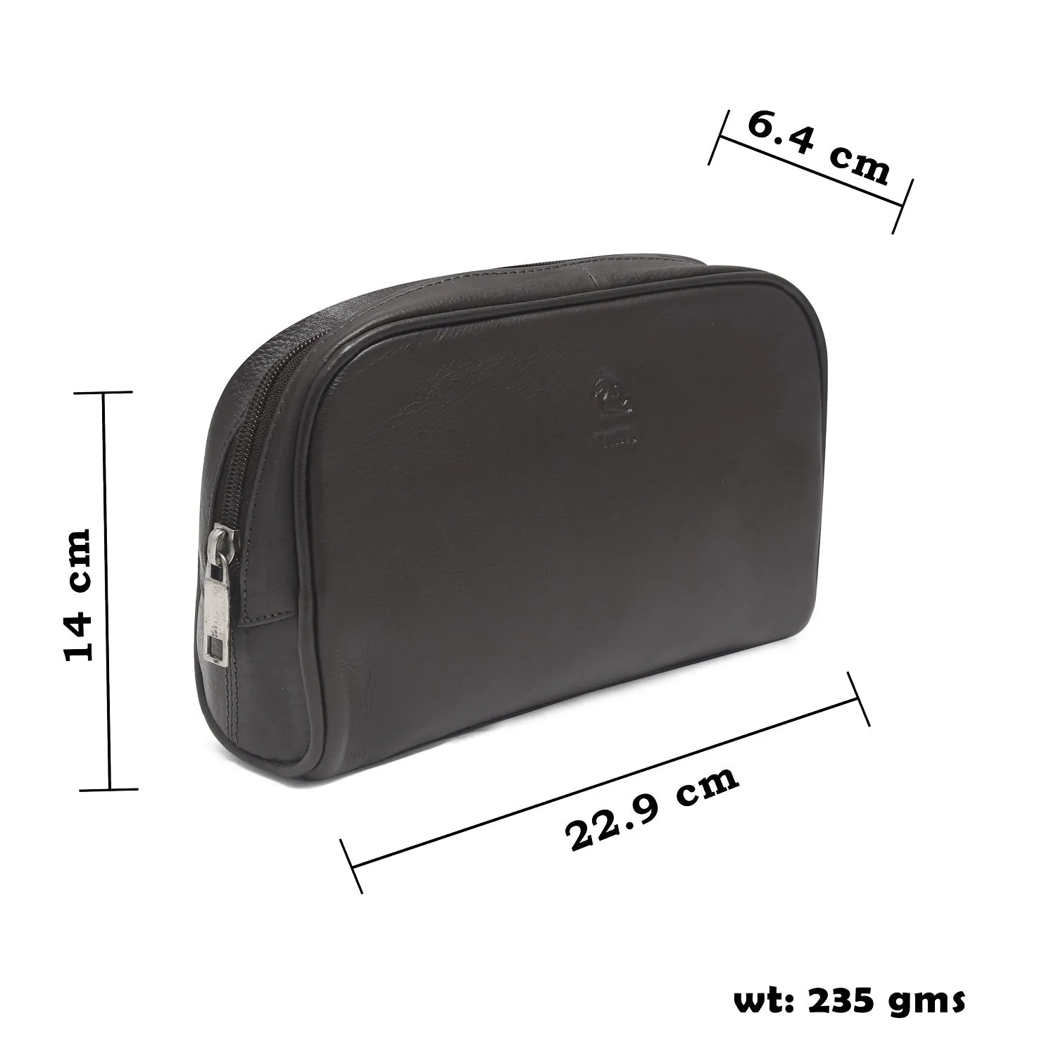 Malia Brown Leather Wash Bag for Men and Women