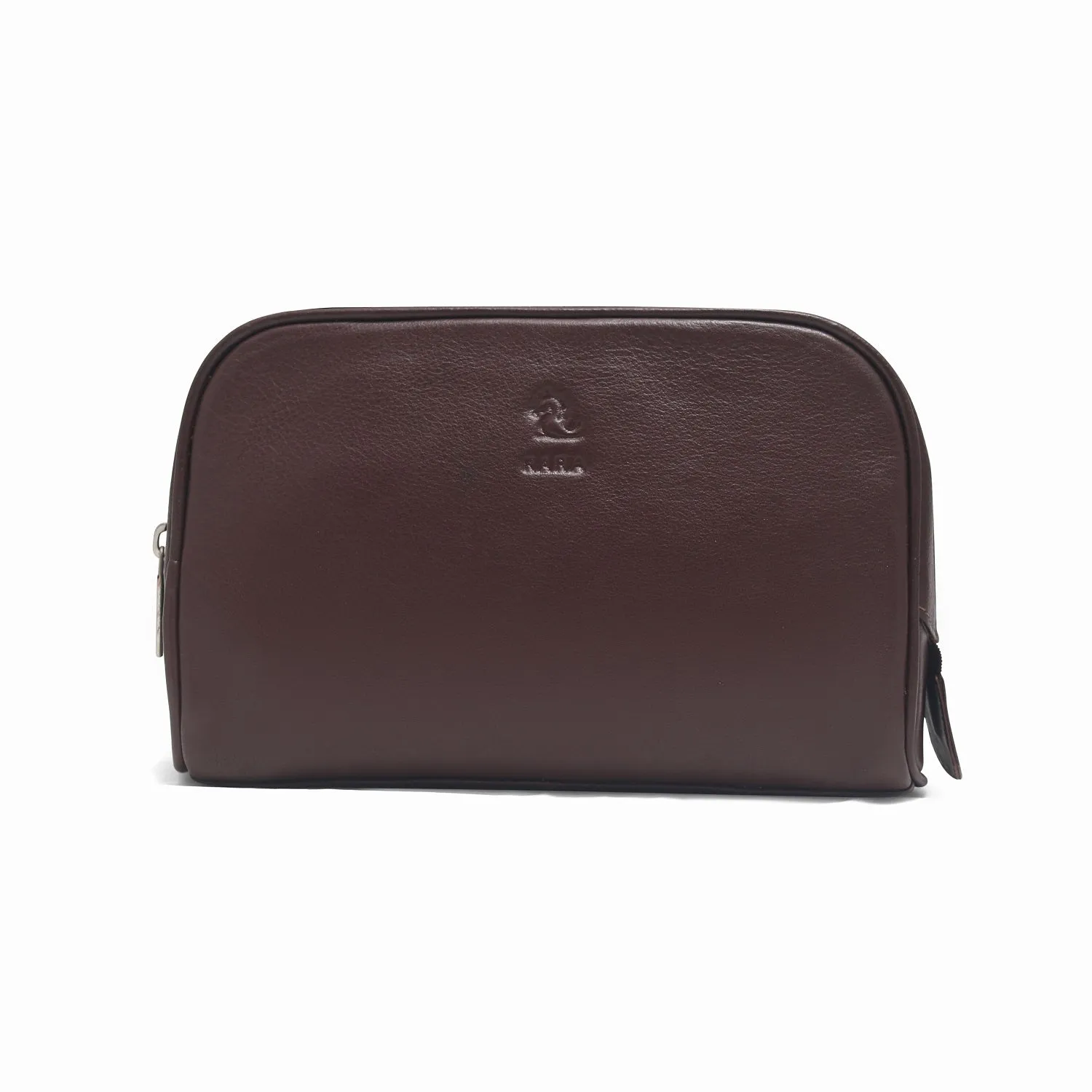 Malia Brown Leather Wash Bag for Men and Women