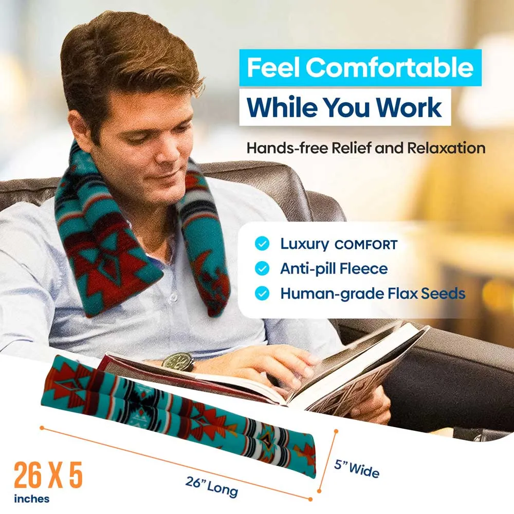 Microwavable Neck Heating Wrap, Flax Seeds, Canyon Turquoise