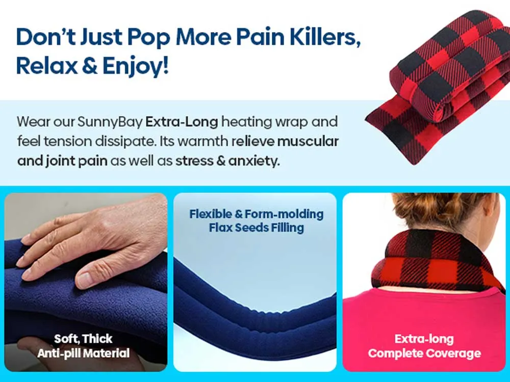 Microwavable Neck Heating Wrap, Flax Seeds, Canyon Turquoise