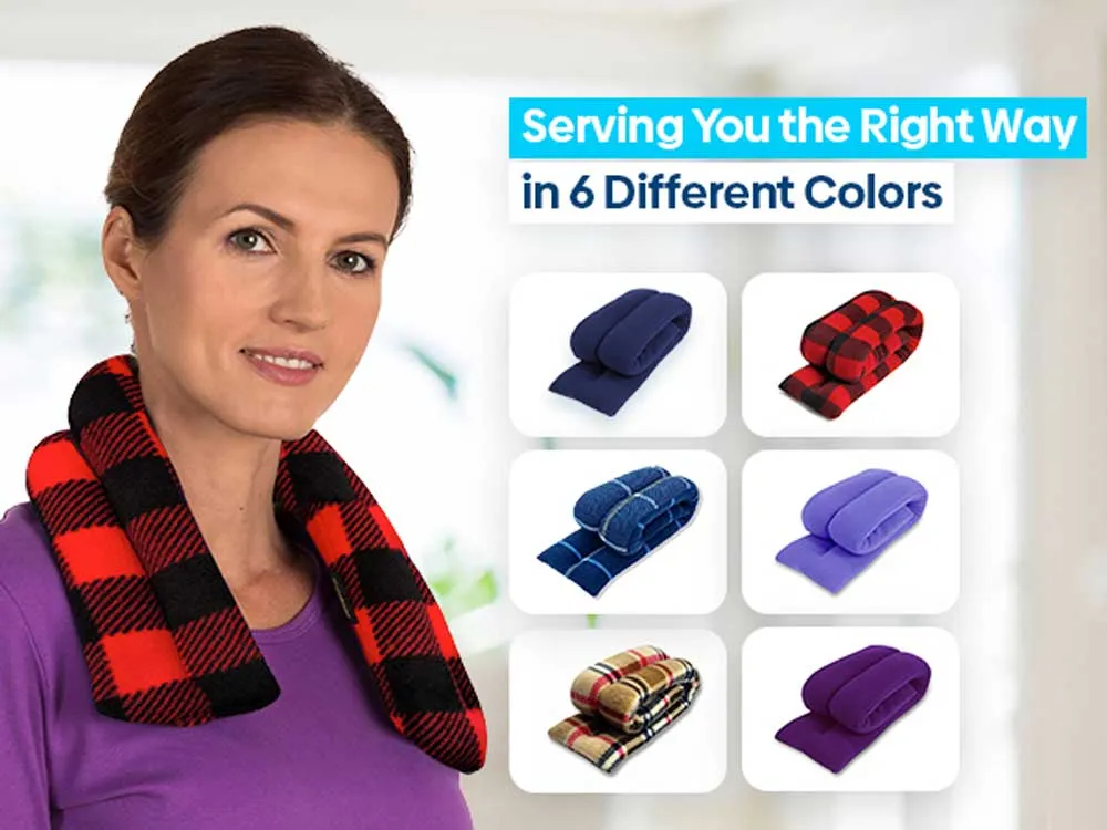 Microwavable Neck Heating Wrap, Flax Seeds, Canyon Turquoise