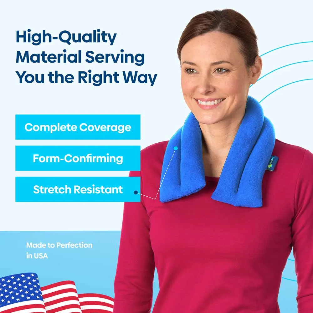 Microwavable Neck Heating Wrap, Flax Seeds, Sky Blue