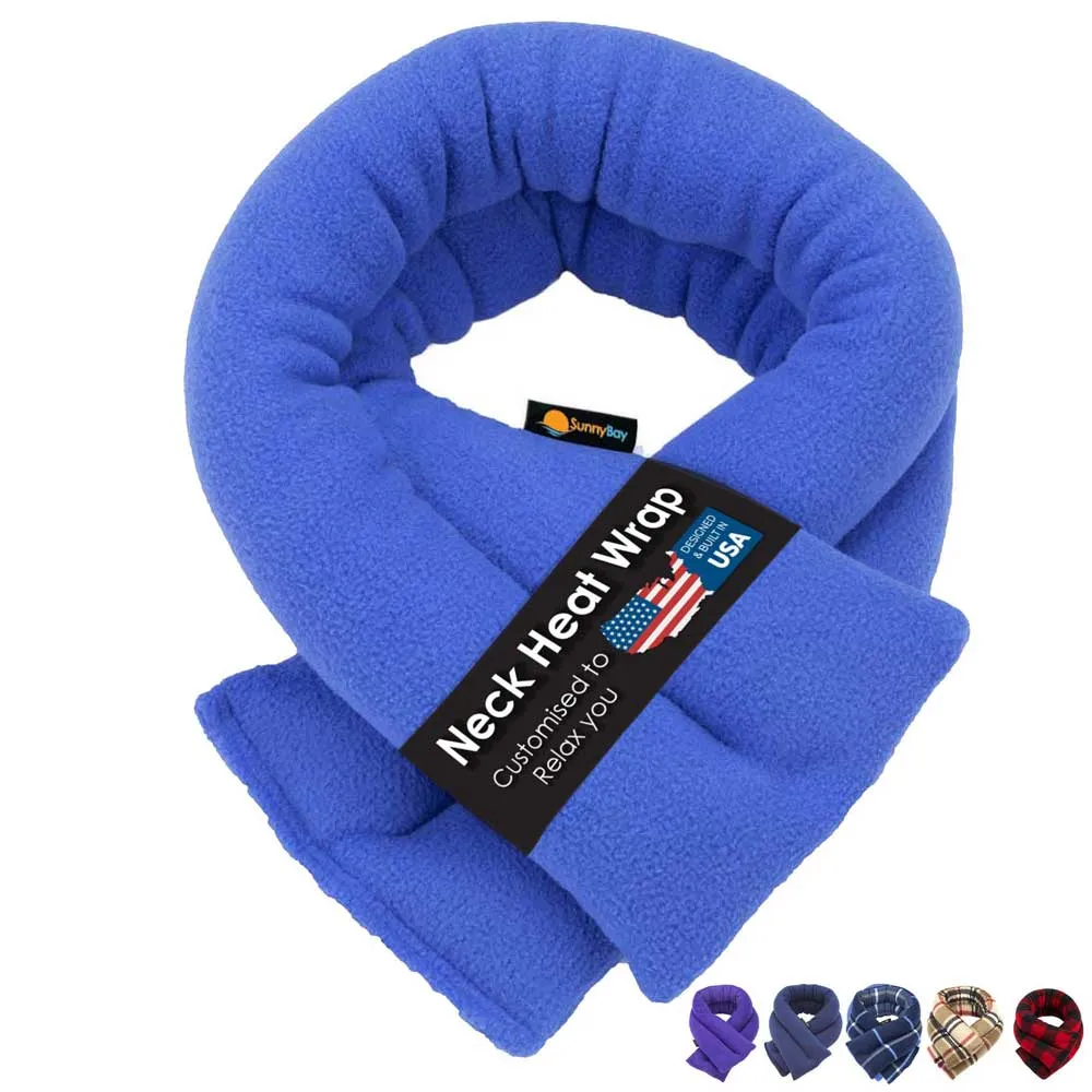 Microwavable Neck Heating Wrap, Flax Seeds, Sky Blue