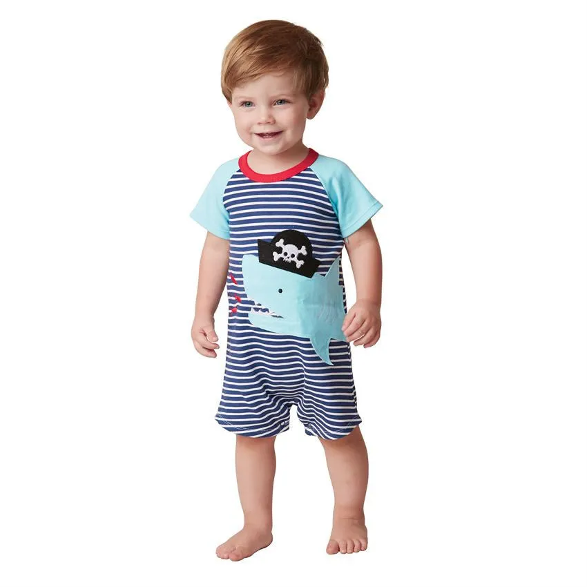 Mudpie Pirate Shark One Piece Shortall