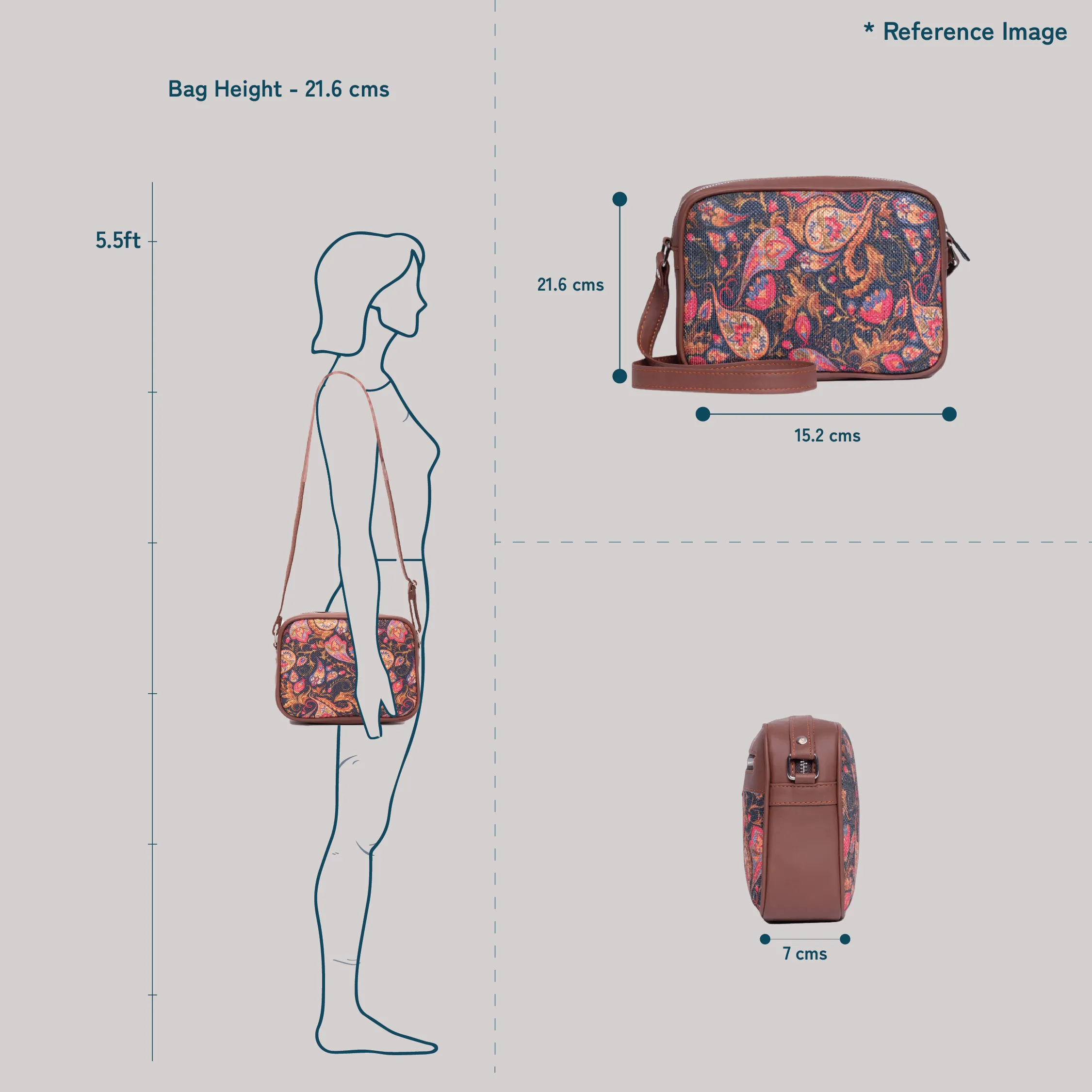 Mughal Garden Print Sling Bag