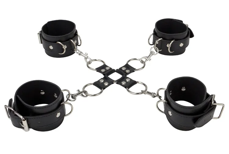 Ouch! Leather Hand and Leg Cuffs