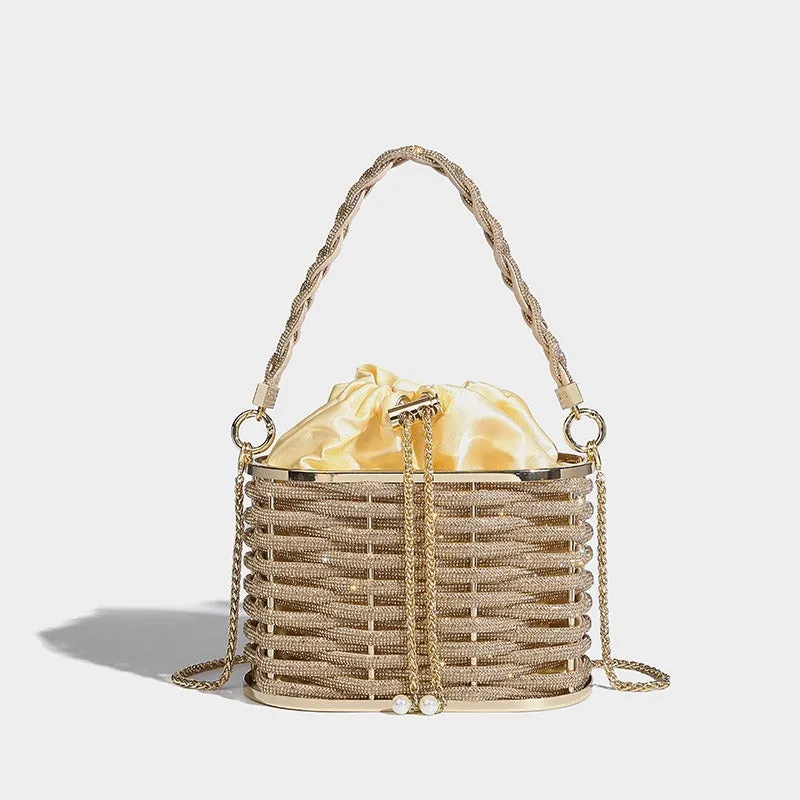 Pre Order:  Sparkling Water Diamond Basket Evening Handbag