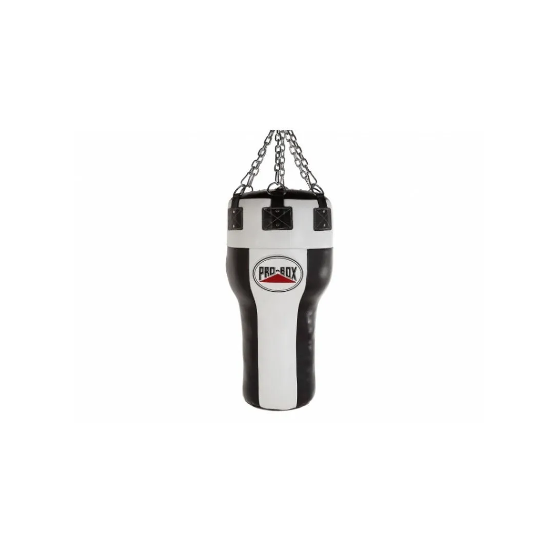 Pro Box Black/White Leather Uppercut Angle Bag (35kg)