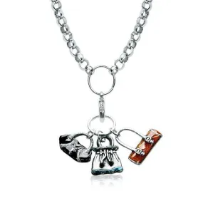 Purse Lover Charm Necklace in Silver