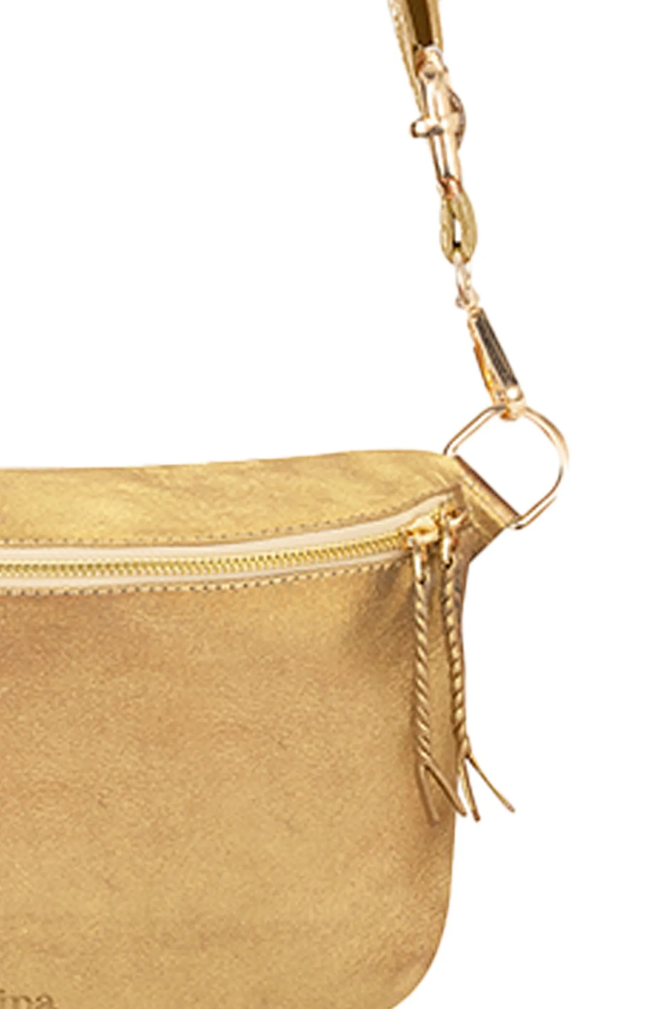 Ramona Leather Handbag Gold Metallic